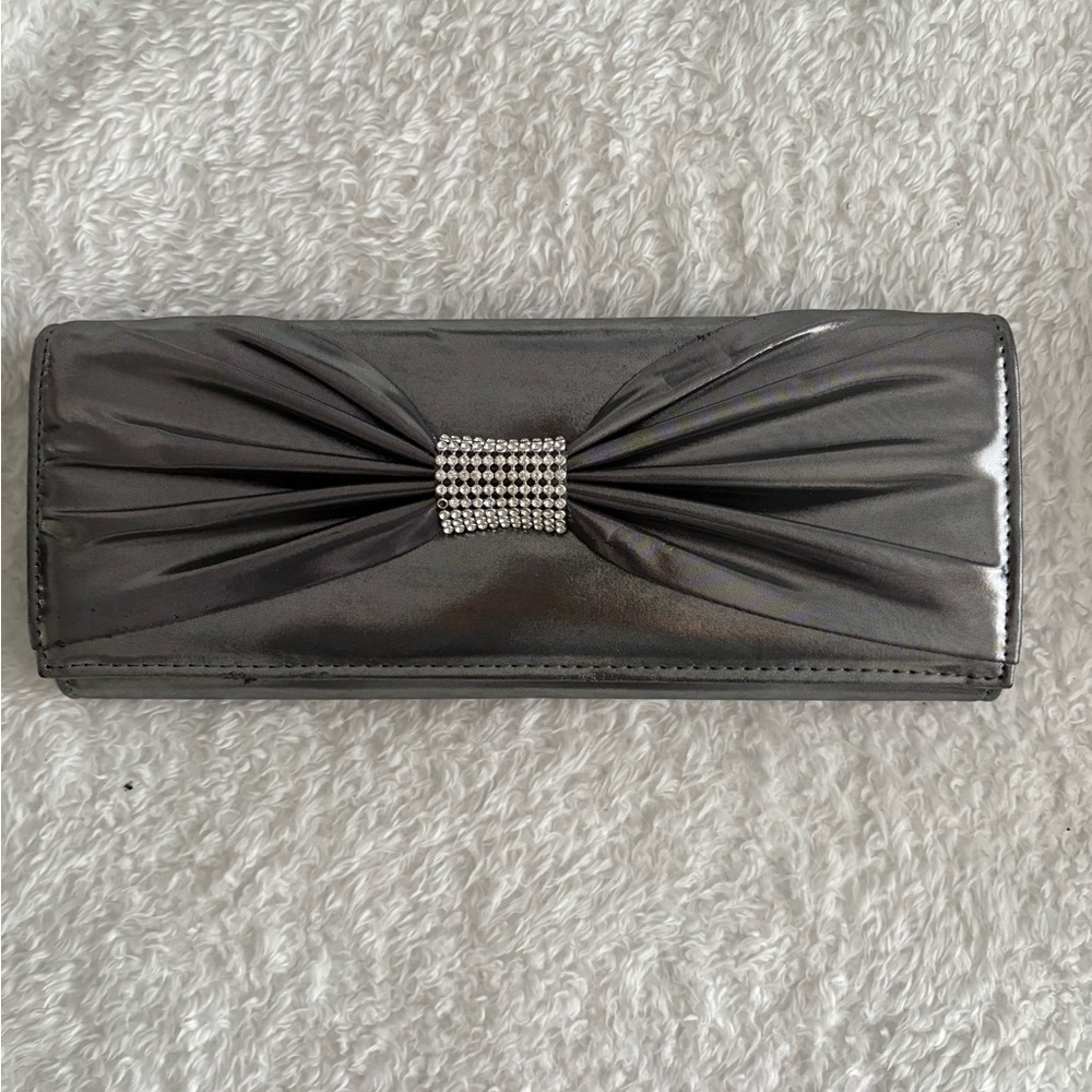 Elegant Black Clutch with Rhinestone Detail